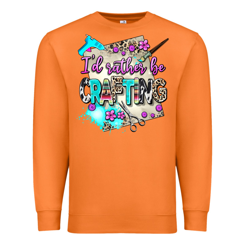 I D Rather Be Crafting Premium Sweatshirt by AdoDesignShop | Teevron