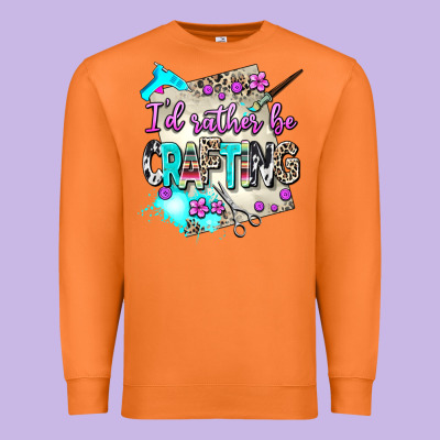 I D Rather Be Crafting Premium Sweatshirt Designed By Adodesignshop