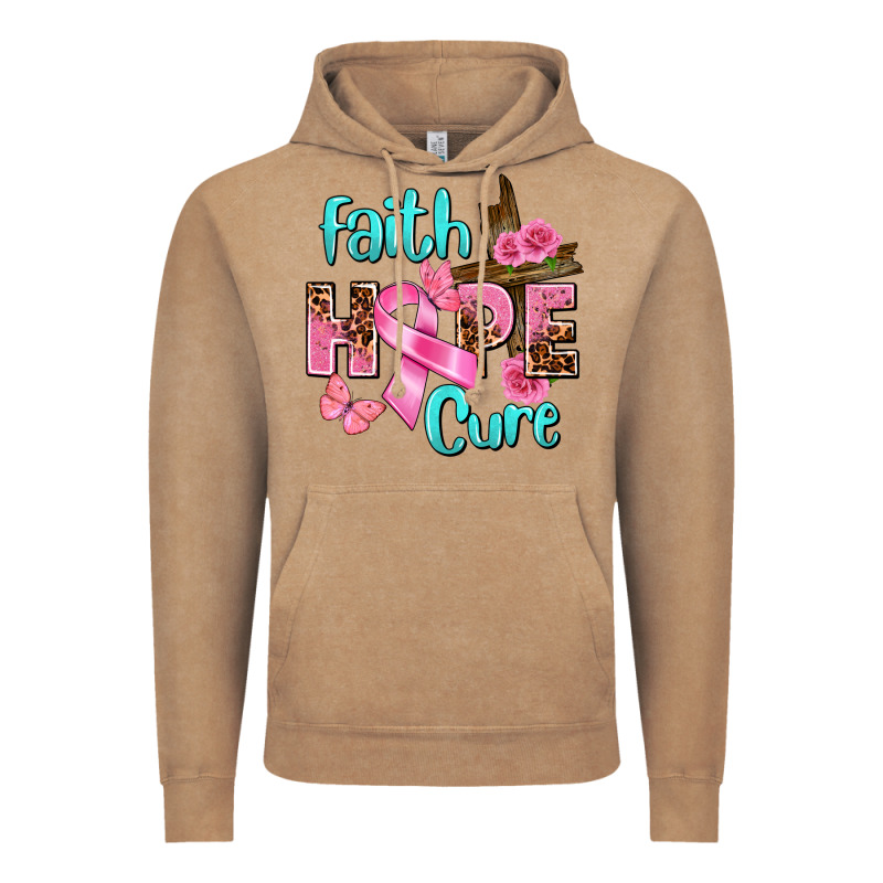 Faith Hope Cure Breast Cancer Vintage Hoodie by FaDigitalArtStudio | Teevron