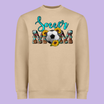 Western Leopard Cowhide Sunflowers  Glitter Mom Soccer Heavyweight Sweatshirt Designed By Artiststas