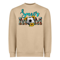 Mushroom western leopard cowhide sunflowers  glitter mom soccer Heavyweight Sweatshirt - Artiststas