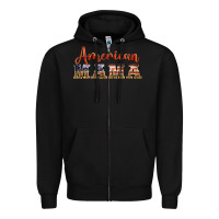 Black american mama Zipper Hoodie - BarkalooDesign