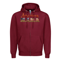 Burgundy american mama Zipper Hoodie - BarkalooDesign