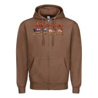 Chestnut american mama Zipper Hoodie - BarkalooDesign