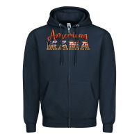 Navy american mama Zipper Hoodie - BarkalooDesign