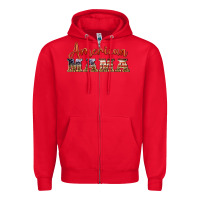Red american mama Zipper Hoodie - BarkalooDesign