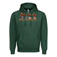 Sports Green american mama Zipper Hoodie - BarkalooDesign