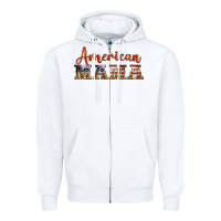 White american mama Zipper Hoodie - BarkalooDesign
