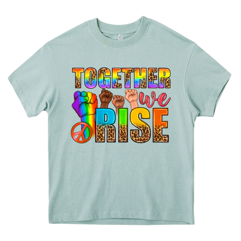 Lgbtq+ Together We Rise Heavy Core Tee by NancyCooperArtShop | Teevron