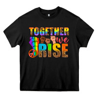 Black LGBTQ+ together we rise Heavy Core Tee - NancyCooperArtShop