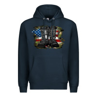 Navy american flag with army boots Premium Hoodie - RanaPortraitStore
