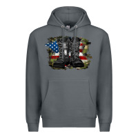Rock american flag with army boots Premium Hoodie - RanaPortraitStore