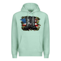 Seafoam american flag with army boots Premium Hoodie - RanaPortraitStore
