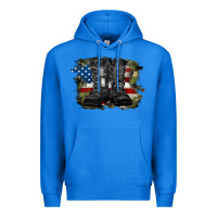 True Royal american flag with army boots Premium Hoodie - RanaPortraitStore