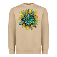Mushroom sunflower with gemstone and cowhide Heavyweight Sweatshirt - Artiststas