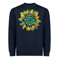 Navy sunflower with gemstone and cowhide Heavyweight Sweatshirt - Artiststas
