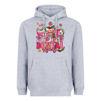 Heather Grey pink christmas teeth dental squad Heavyweight Hoodie - AdoDesignShop