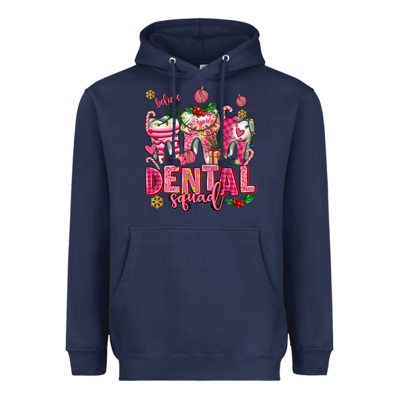 Pink Christmas Teeth Dental Squad Heavyweight Hoodie by AdoDesignShop | Teevron