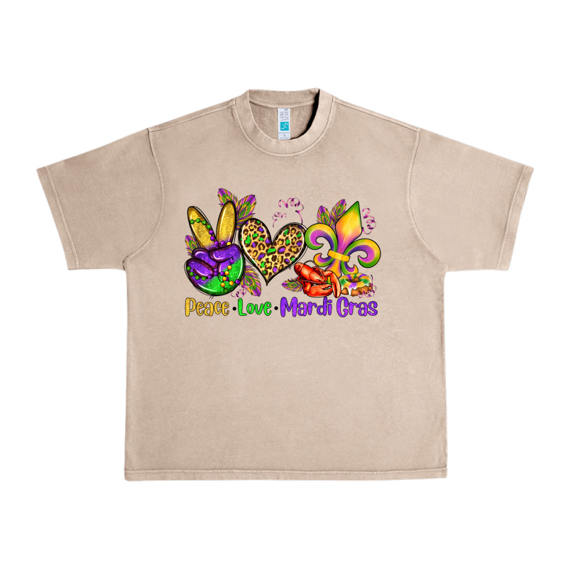 Peace Love Mardi Gras Olivia Urban Heavy Tee by OliviaCreatesArt | Teevron