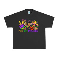 Pigment Black peace love mardi gras olivia Urban Heavy Tee - OliviaCreatesArt
