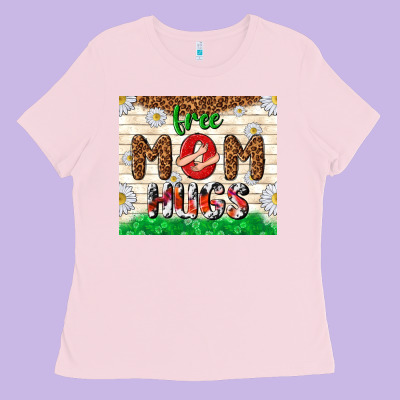 Free Mom Hugs Ladies Tee Designed By Tumblerdesignbyshophia