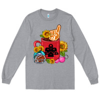 Heather Grey Western Football Coffee cup Long Sleeve Tee - FaDigitalArtStudio