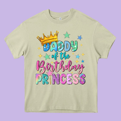 Daddy Of The Birthday Princess Heavy Core Tee Designed By Nancycooperartshop