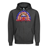 Charcoal Heather america rainbow Zipper Hoodie - BarkalooDesign