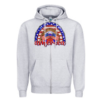 Heather Grey america rainbow Zipper Hoodie - BarkalooDesign