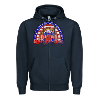 Navy america rainbow Zipper Hoodie - BarkalooDesign