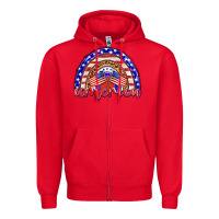 Red america rainbow Zipper Hoodie - BarkalooDesign