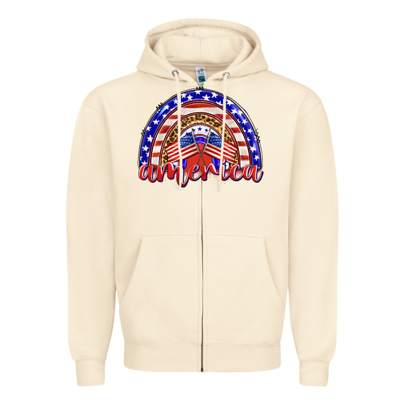 America Rainbow Zipper Hoodie by BarkalooDesign | Teevron