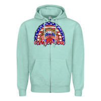 Seafoam america rainbow Zipper Hoodie - BarkalooDesign