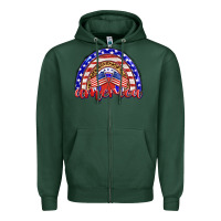 Sports Green america rainbow Zipper Hoodie - BarkalooDesign