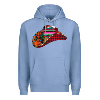 Colony Blue Christmas Cowboy Premium Hoodie - CowhideDigitalArt