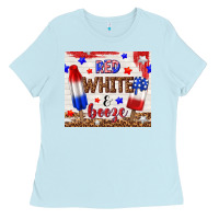 Baby Blue red white and booze Ladies Tee - TumblerDesignByShophia