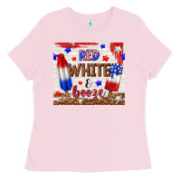 Bubblegum Pink red white and booze Ladies Tee - TumblerDesignByShophia