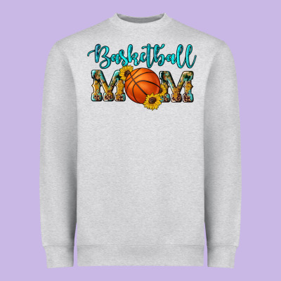 Western Leopard Camouflage Sunflowers Glitter Mom Basketball Heavyweight Sweatshirt Designed By Artiststas