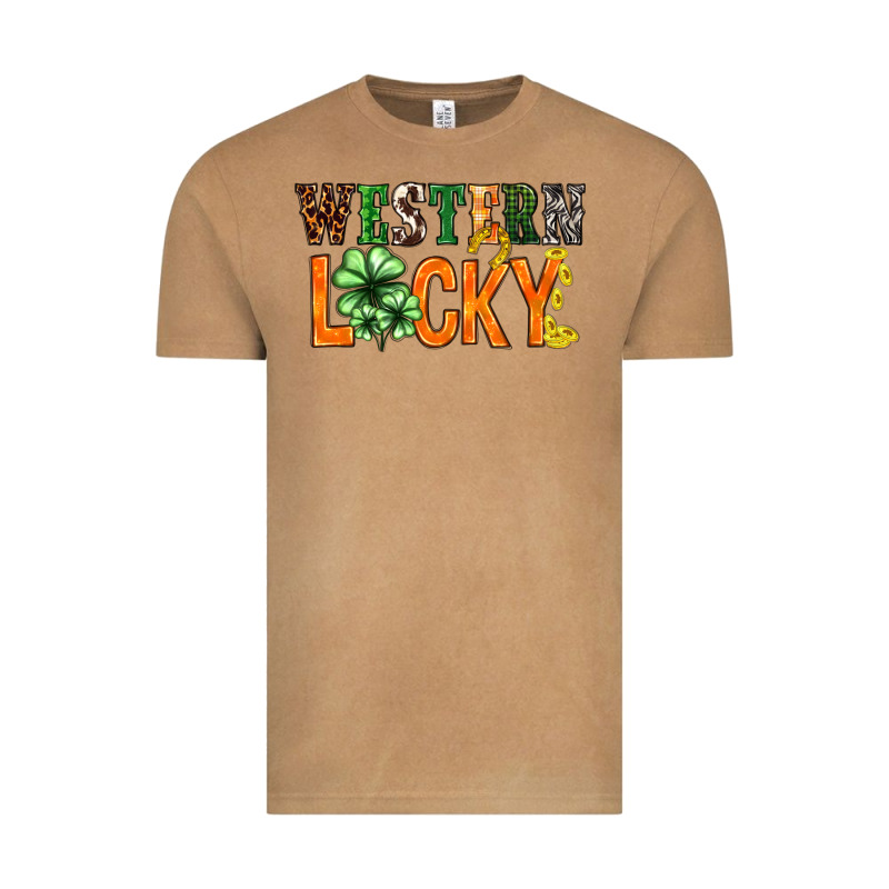Western Lucky With Clover St. Patricks Day Vintage Tee by HowdyJamesFarm | Teevron