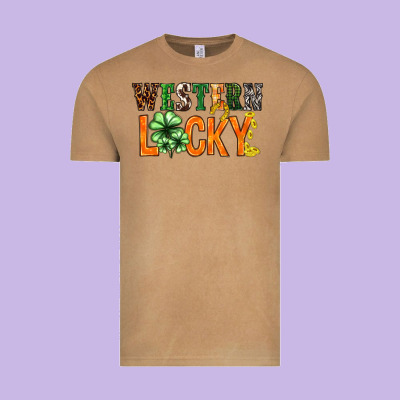 Western Lucky With Clover St. Patricks Day Vintage Tee Designed By Howdyjamesfarm