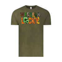 Vintage Olive Western lucky with clover St. Patricks day Vintage Tee - HowdyJamesFarm