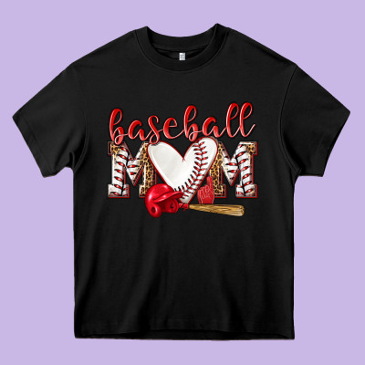 Baseball Mom Heavy Core Tee Designed By Nancycooperartshop