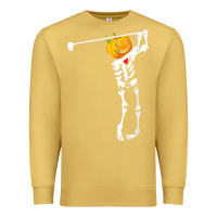 Antique Gold Golf Skeleton Pumpkin Halloween Shirt Premium Sweatshirt - maiPhamDesign