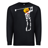 Black Golf Skeleton Pumpkin Halloween Shirt Premium Sweatshirt - maiPhamDesign