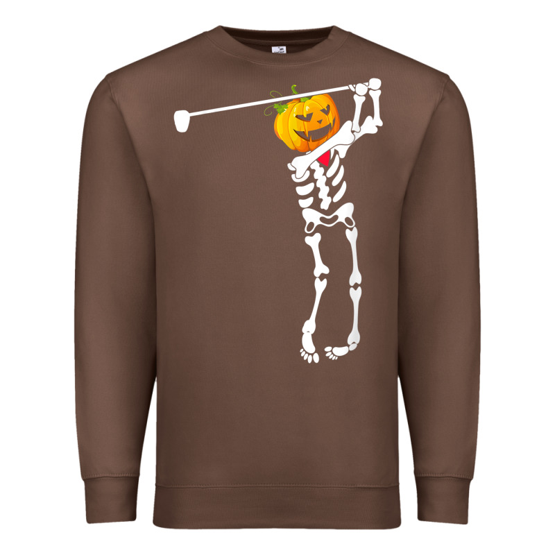 Golf Skeleton Pumpkin Halloween Shirt Premium Sweatshirt by maiPhamDesign | Teevron