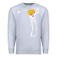 Heather Grey Golf Skeleton Pumpkin Halloween Shirt Premium Sweatshirt - maiPhamDesign