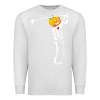 Oatmeal Heather Golf Skeleton Pumpkin Halloween Shirt Premium Sweatshirt - maiPhamDesign