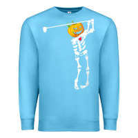 Ocean Blue Golf Skeleton Pumpkin Halloween Shirt Premium Sweatshirt - maiPhamDesign