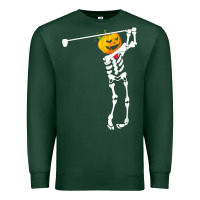 Sports Green Golf Skeleton Pumpkin Halloween Shirt Premium Sweatshirt - maiPhamDesign