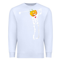 White Golf Skeleton Pumpkin Halloween Shirt Premium Sweatshirt - maiPhamDesign